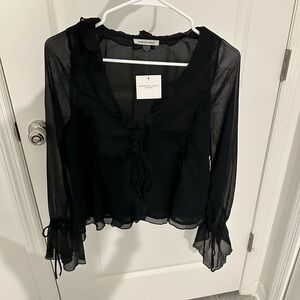 American eagle tie front blouse